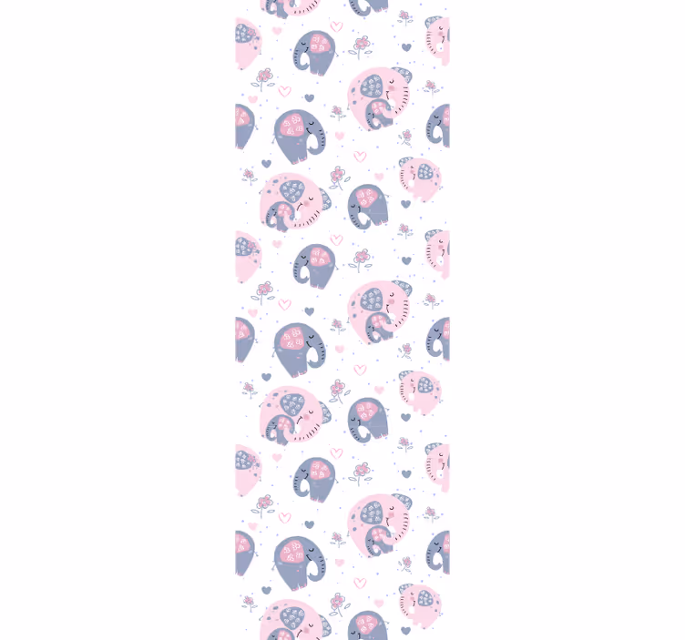 Elephant Balloon Patterns children's wallpaper - TenStickers