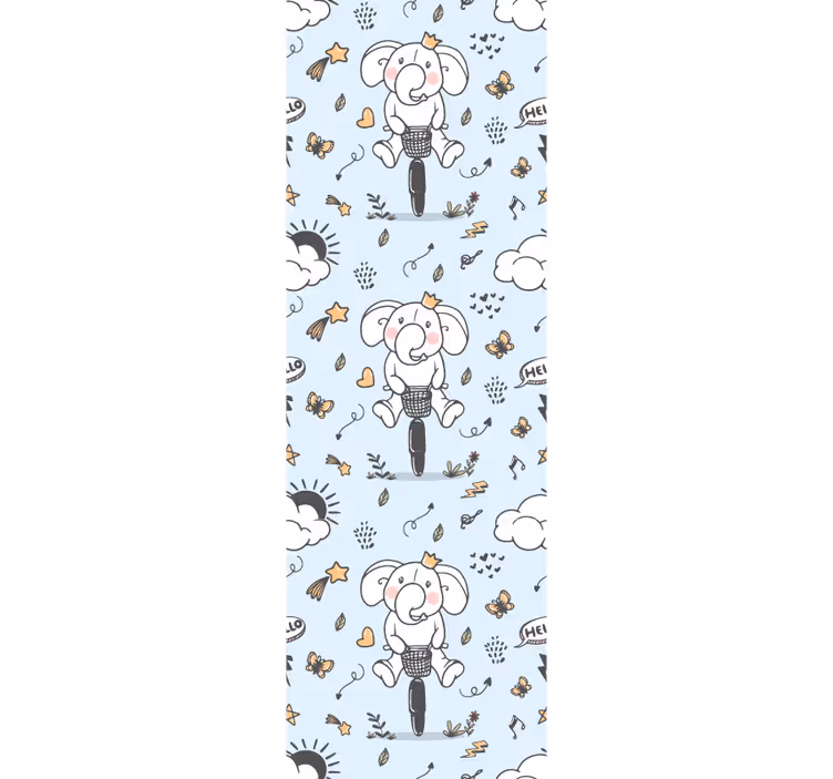 Elephant Joyride nursery wallpaper - TenStickers