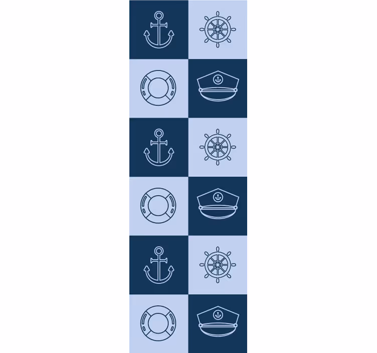 Tile effect wallpaper nautical tile design - TenStickers