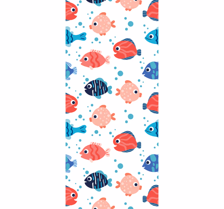 Aquatic Playfulness fishes wallpaper - TenStickers