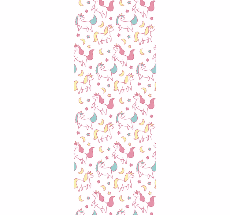 Unicorns Pattern nursery wallpaper - TenStickers