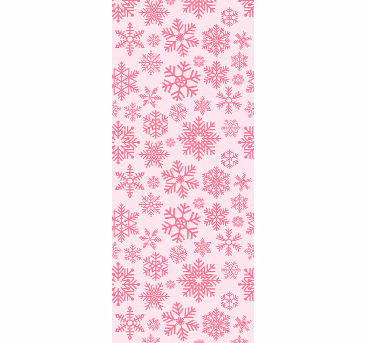 Pink Snowflake Pattern holiday christmas wallpaper - TenStickers