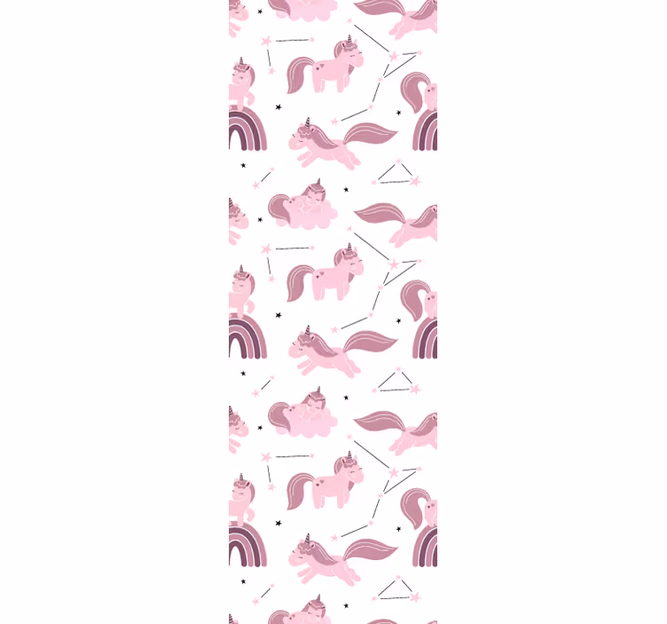 Fantasy Unicorn Pattern children's wallpaper - TenStickers