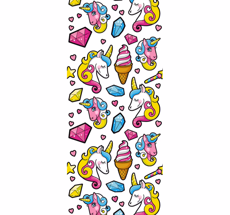 Unicorn Fantasy Motif children's wallpaper - TenStickers