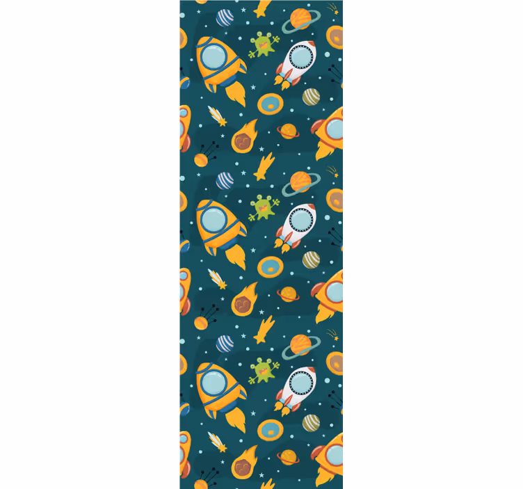Children's wallpaper featuring space exploration imagery - TenStickers