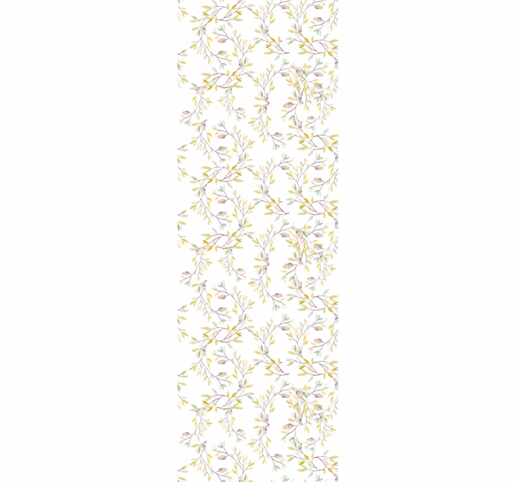 Botanical branch motif bedroom wallpaper - TenStickers