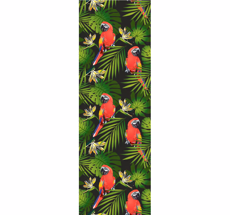 Tropical parrots pattern wallpaper - TenStickers