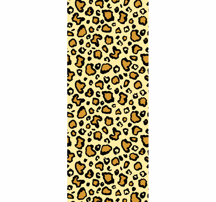 Classic yellow pattern leopard print wallpaper - TenStickers
