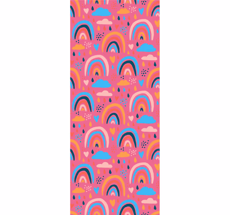 Playful Rainbow Patterns children's wallpaper - TenStickers