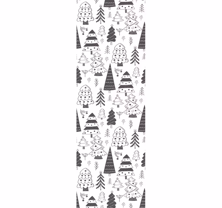 Festive Trees Pattern holiday christmas wallpaper - TenStickers