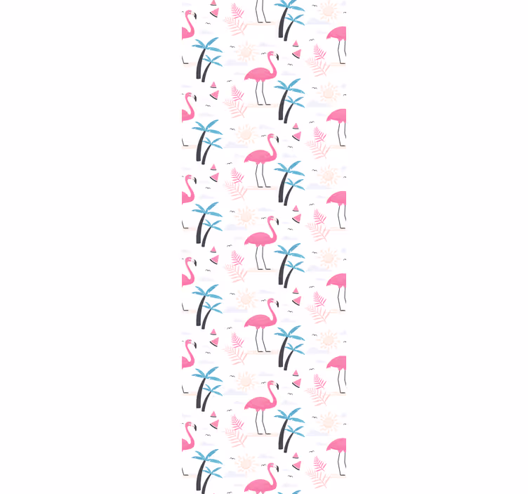 Flamingo Tropical Scene birds in wallpaper - TenStickers