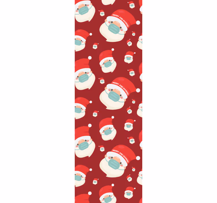 Santa Pattern holiday christmas wallpaper - TenStickers
