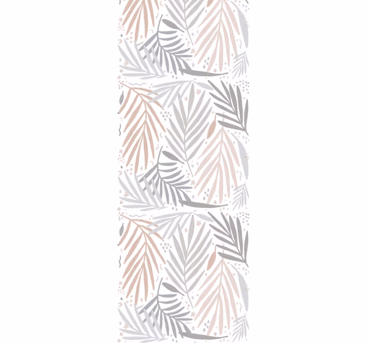 Grey and beige arrangement leaves wallpaper - TenStickers
