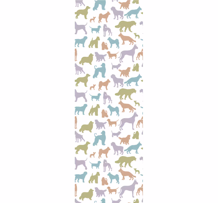 Colorful silhouettes cute dog wallpaper - TenStickers