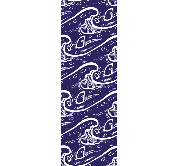 Oceanic Wave Pattern fishes wallpaper - TenStickers