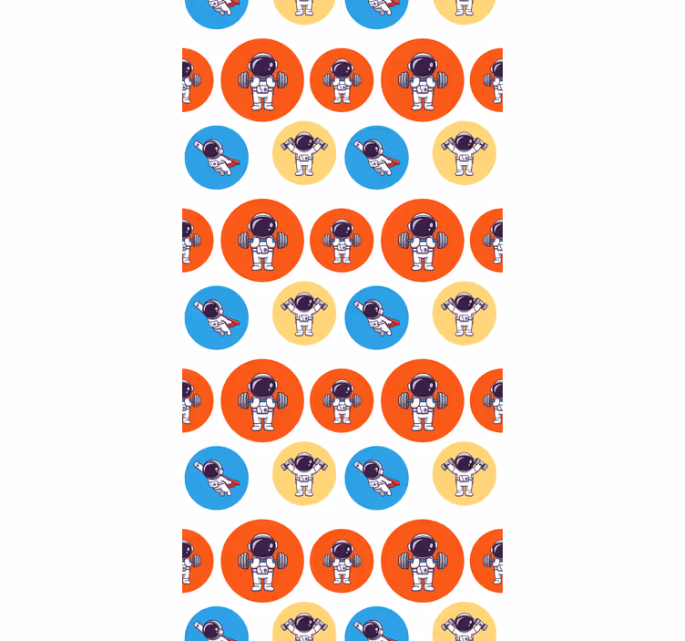 Astronaut Pattern Fun children's wallpaper - TenStickers