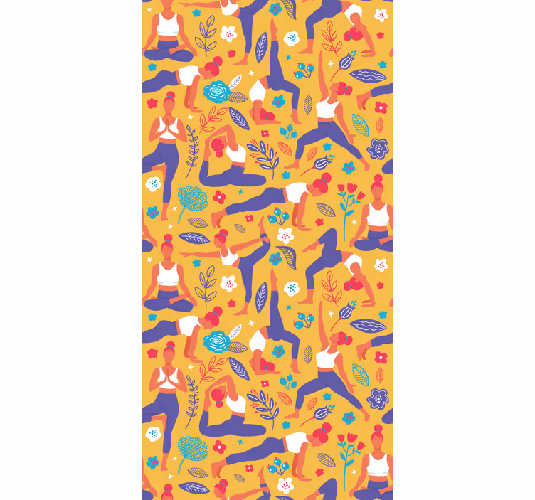 Master bedroom wallpaper yoga poses design - TenStickers