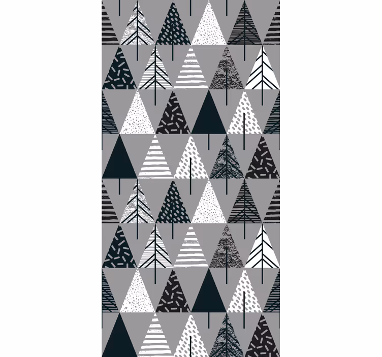 Scandinavian gray pattern triangles wallpaper - TenStickers