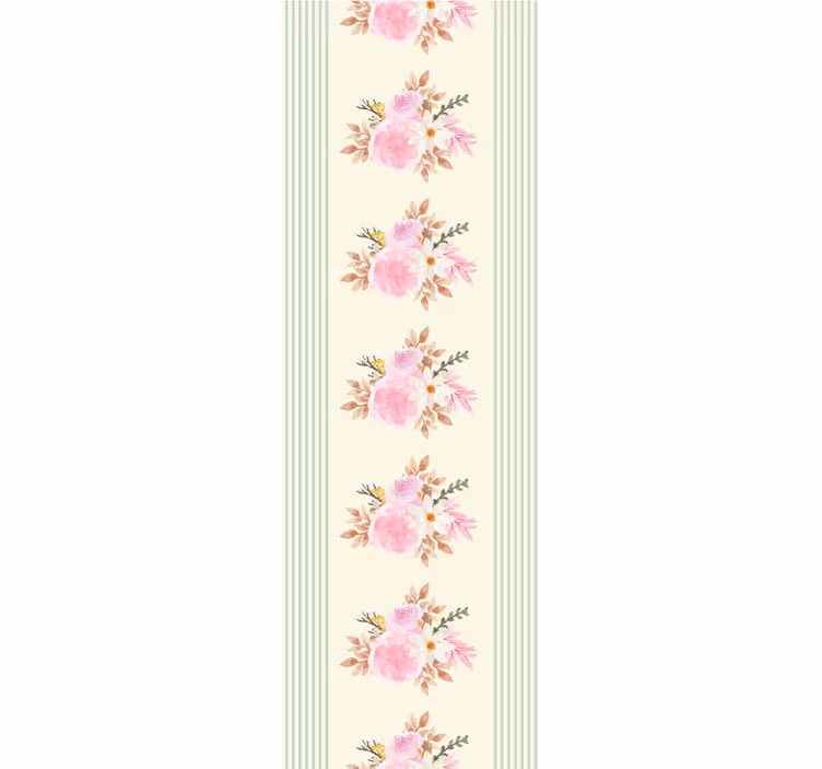 Floral wallpaper floral stripe design - TenStickers