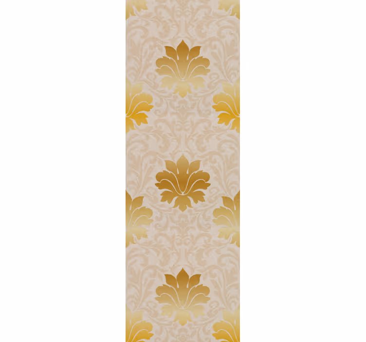 Golden leaf pattern floral wallpaper - TenStickers