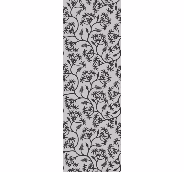 Branch pattern on gray background floral wallpaper - TenStickers