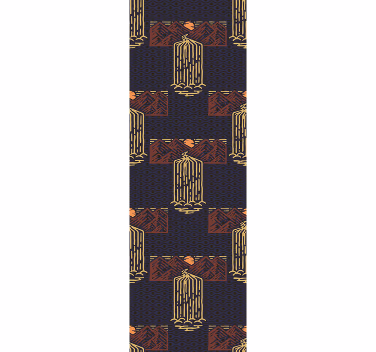 Retro wallpaper retro waterfall scenery - TenStickers