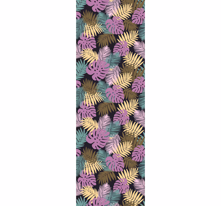Colorful exotic foliage living area wallpaper - TenStickers