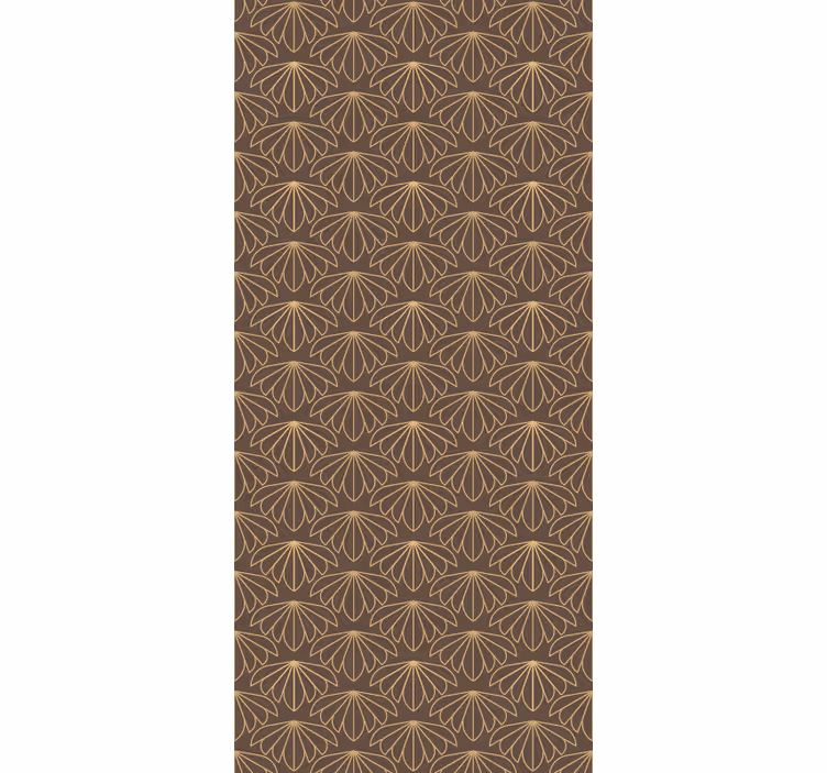 Floral wallpaper in a brown stylized pattern - TenStickers