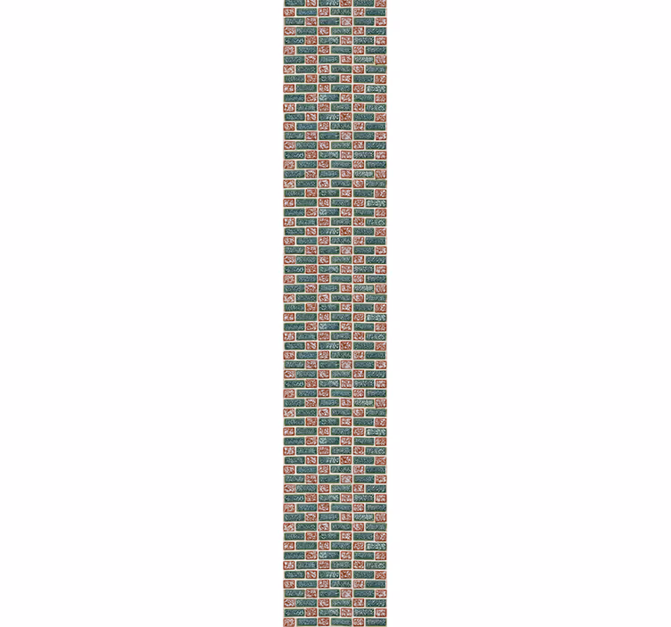 Green and red pattern bricks wallpaper - TenStickers
