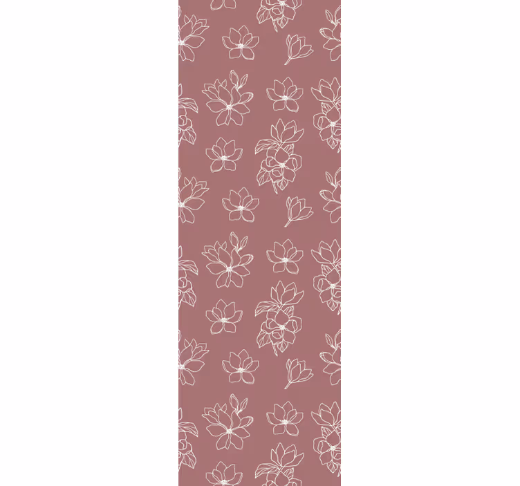 Delicate maroon colour flowers wallpaper - TenStickers