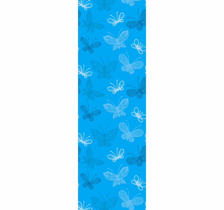 Blue flying pattern butterflies wallpaper - TenStickers