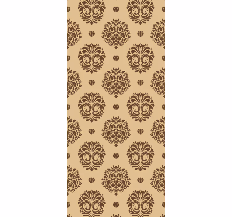 Floral wallpaper in ancient beige pattern - TenStickers