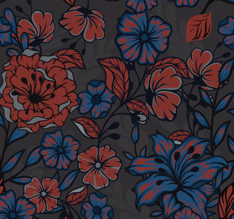 Blooming Floral Scene flowers wallpaper - TenStickers