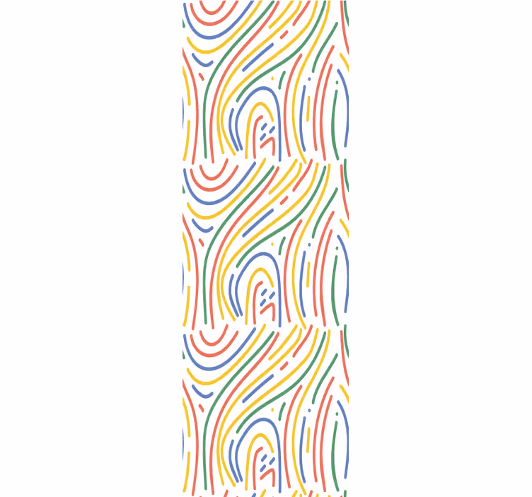 Colorful curvy lines wallpaper office - TenStickers