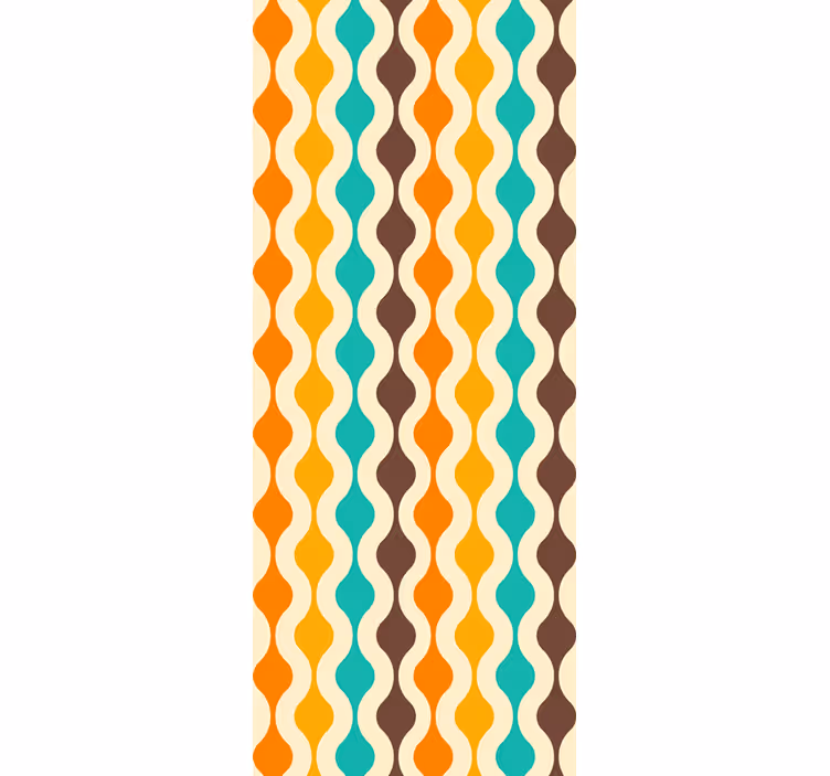 Curvy retro waves retro wallpaper - TenStickers