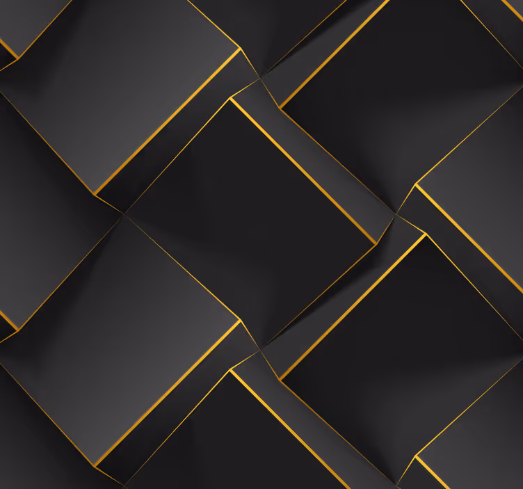 Black shapes living room wallpaper - TenStickers