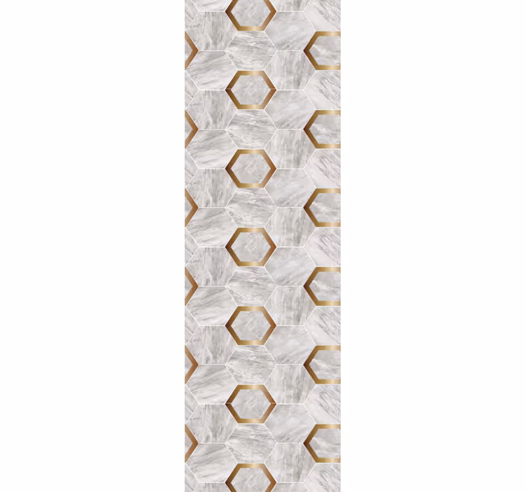 Hexagon pattern design marble effect bedroom wallpaper - TenStickers