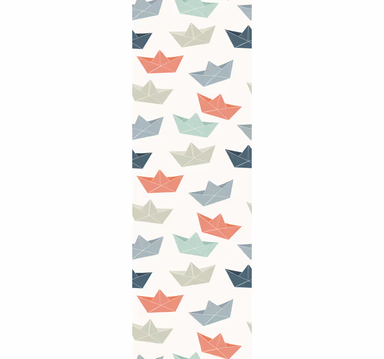 Origami boats children's wallpaper - TenStickers