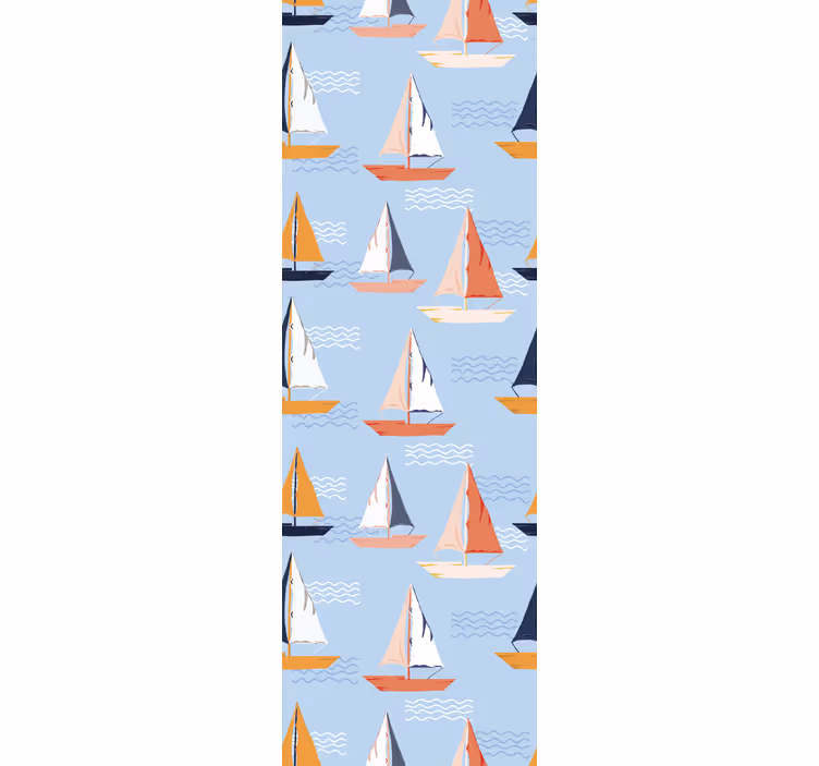 Colorful Sailboats Pattern custom wallpaper - TenStickers