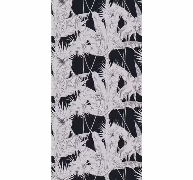 Tropical Plant Motif living area wallpaper - TenStickers