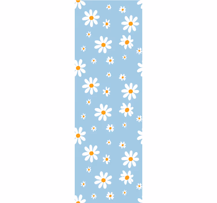 Pattern-Decor little & big daisies wallpaper - TenStickers