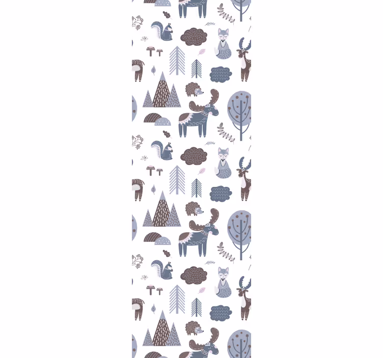 Scandinavian wallpaper with animals - TenStickers