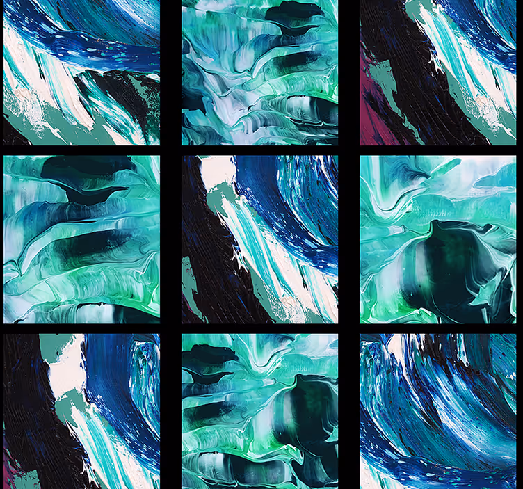 Abstract Blue Patterns Wallpaper - TenStickers