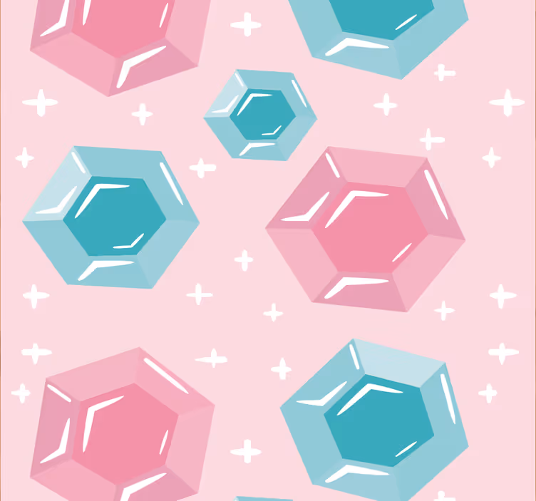 Geometric Jewel-Toned Gems Children's wallpaper - TenStickers
