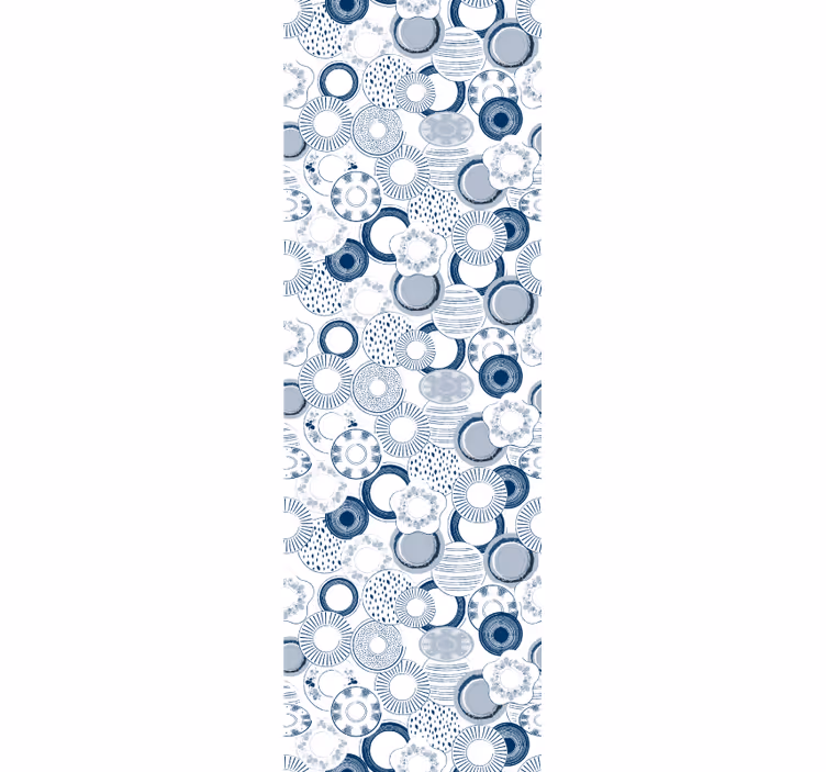 Delfts blue ornamental wallpaper - TenStickers