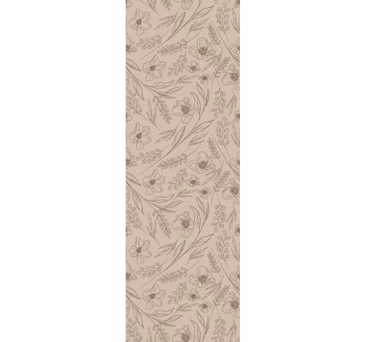 Taupe floral living room wallpaper - TenStickers