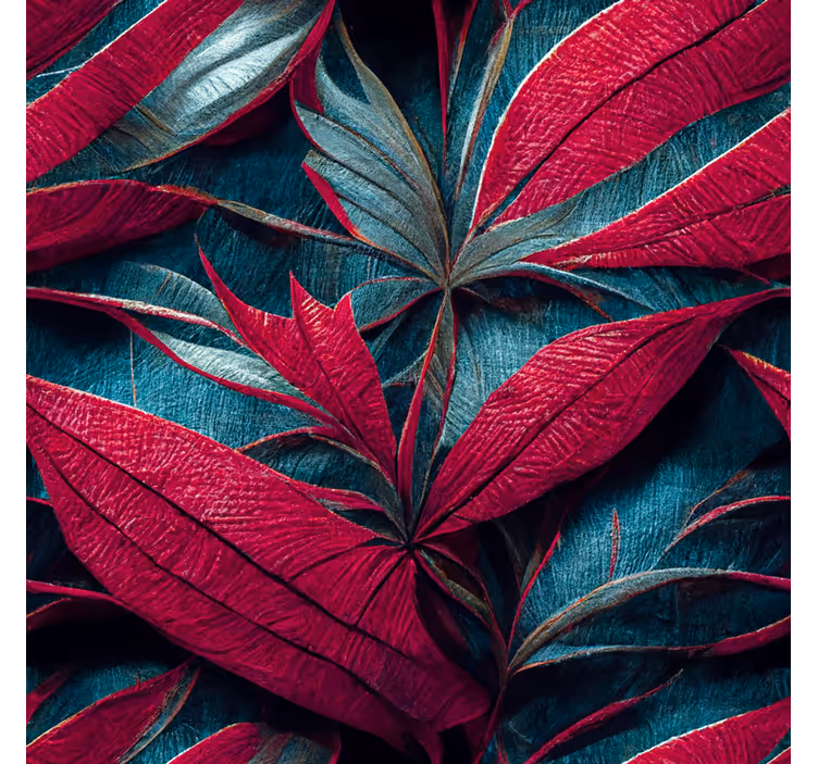 Tropical leaves pattern living room 3D wallpaper - TenStickers