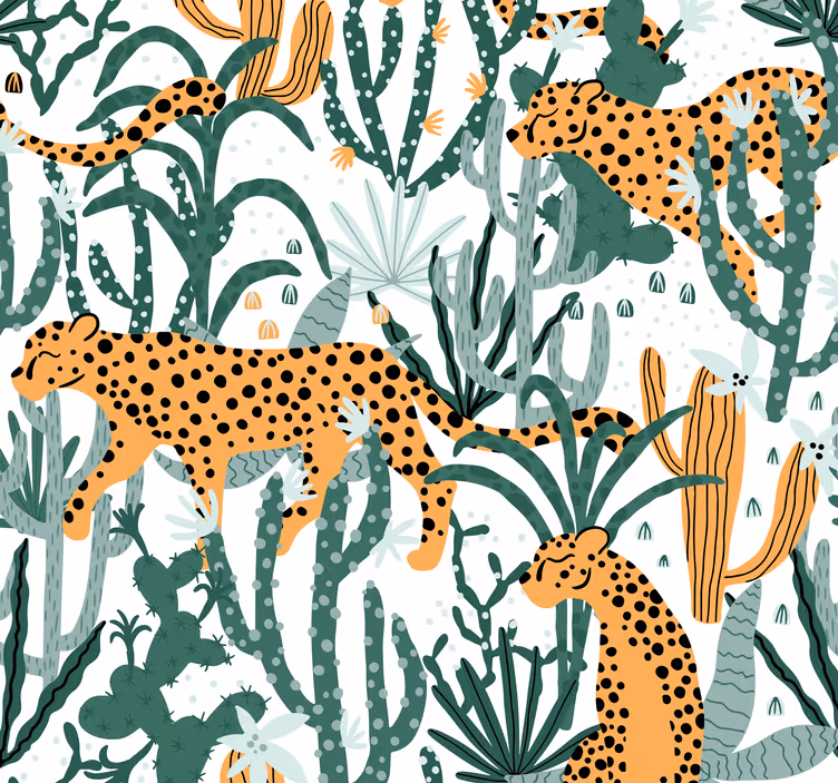 leopard in the jungle animal wallpaper - TenStickers