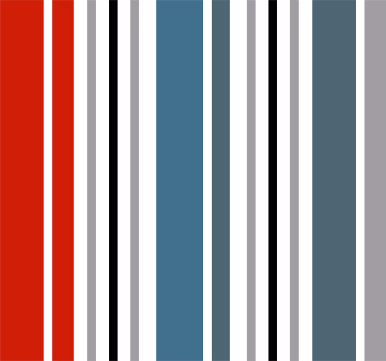 Stripe wallpaper Blue and Red Colourful - TenStickers