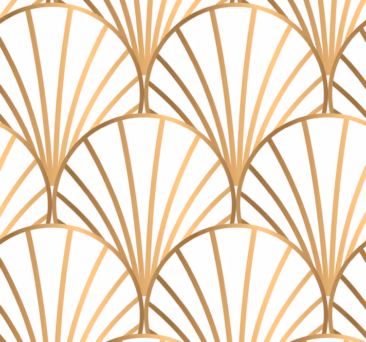Art deco white and gold bedroom wallpaper - TenStickers